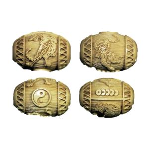 風神雷神 柘植玉 彫刻ビーズ 縦穴 18mm 穴あり一粒売りビーズ 約3.5mm