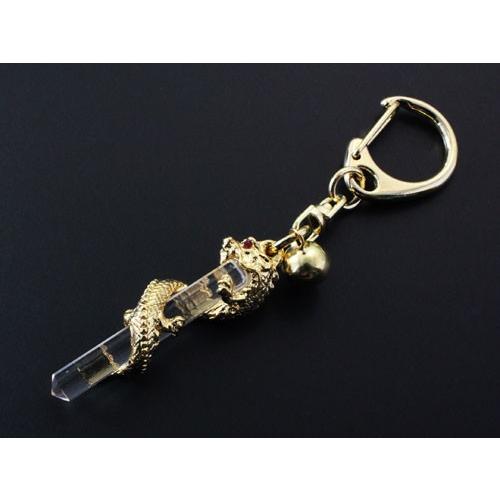 招福キーホルダー 龍・八角水晶 プチギフト 転勤 退職 お礼 母の日 ギフト