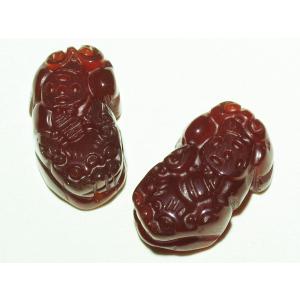 貔貅ペア ヒキュウ ひきゅう タイガーアイ パーツ 約32×18×11mm前後