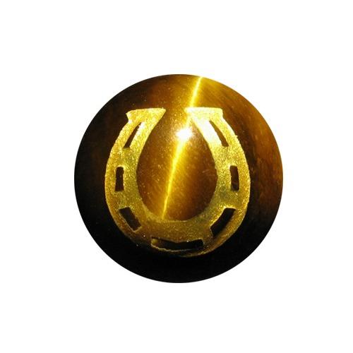 馬蹄 タイガーアイ 彫刻ビーズ 14mm 金彫り 馬蹄 彫刻 一粒売りビーズ 天然石 パワーストーン