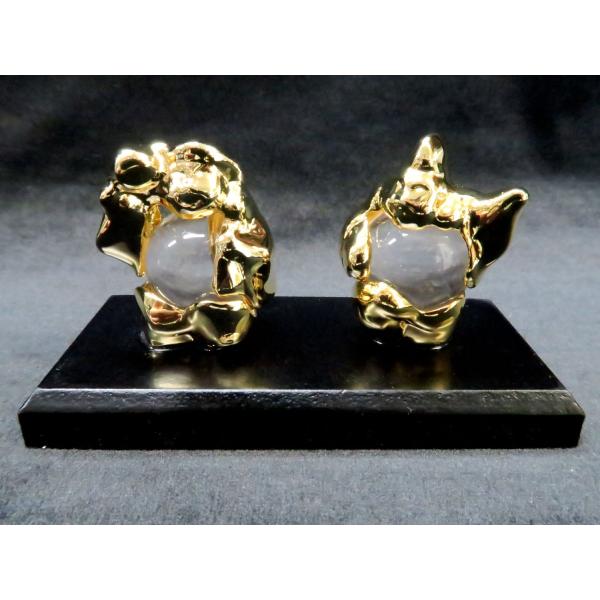 大国天・恵比寿 福福 置物セット 艶あり パワーストーン プチギフト 転勤 退職 お礼 母の日 敬老...