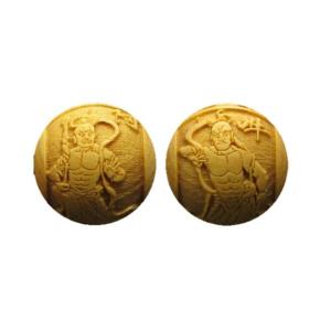 阿吽 金剛力士 朱砂 辰砂・シナバー 彫刻ビーズ 横穴 12mm 穴あり一粒
