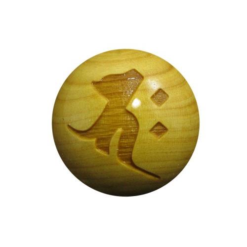 バク 釈迦如来 柘植玉 彫刻ビーズ 12mm 縦穴 穴あり一粒売りビーズ