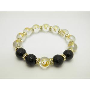 陰陽太極図 水晶・オニキス10mm玉 1粒売り 天然石