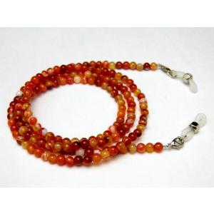 天然石のピクチャージャスパーのメガネチェーン・パワーストーンの