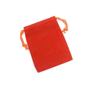 ポーチ 小サイズ レッド 高級感たっぷりのスエードタッチ巾着袋 長方形型 1枚売り アクセサリーや小物入れに