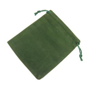 ポーチ 大サイズ ダークグリーン 高級感たっぷりのスエードタッチ巾着袋（長方形型） 1枚売り アクセサリーや小物入れに