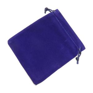 ポーチ 小サイズ ダークブルー 高級感たっぷりのスエードタッチ巾着袋（長方形型） 1枚売り アクセサリーや小物入れに