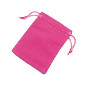 ポーチ 濃いピンク 小サイズ 高級感たっぷりのスエードタッチ巾着袋（長方形型） 1枚売り アクセサリーや小物入れに / 天然石、パワーストーンの専門店