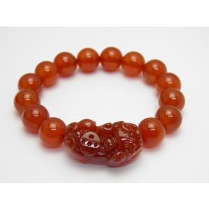 貔貅 ヒキュウ 水晶 素彫り 10mm玉 雄 オス 雌 メス ペアブレスレット