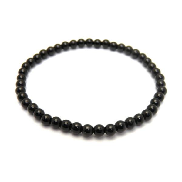 天然黒水晶 モリオン 4mm AAA チベット産 ブレスレット 魔除け 風水 パワーストーン