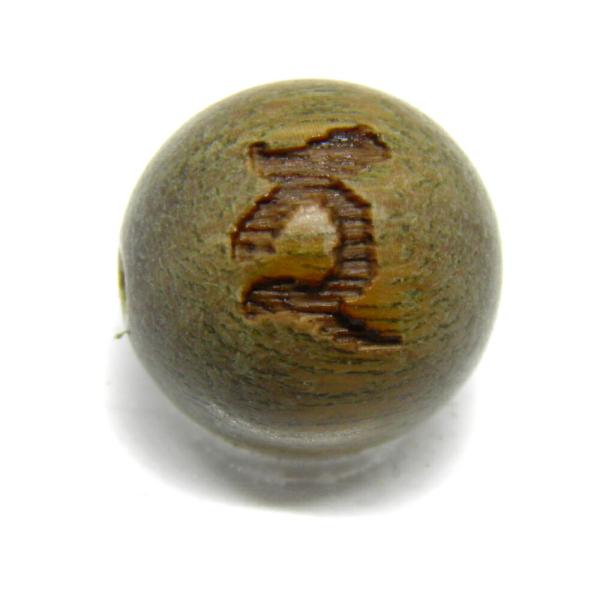 ダ・ヅ・荼吉尼天 檀香樹 梵字玉 10mm 彫刻ビーズ・彫りビーズ 手作りにオススメ！ 天然石 パワ...