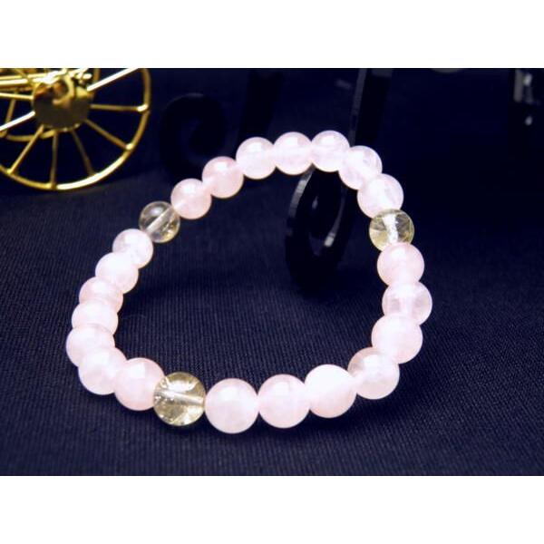 8mm_Simple_3´sブレスレット ローズクォーツ ルチルクォーツ ブレスレット 天然石 パワ...