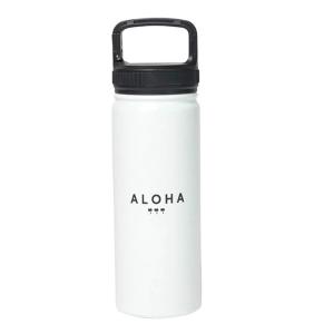 PUKANA (プカナ) ステンレスボトル ALOHA 530ml カラピナ付き PUCE-2102 ホワイト｜imperialsurf