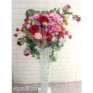 造花 スタンド 大きい アレンジメント アーティフィシャルフラワー  豪華 B-421