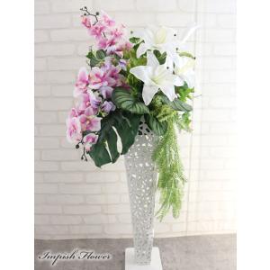 造花 開店祝い 胡蝶蘭 スタンド花 高級造花 大きい アレンジメント 豪華 アーティフィシャルフラワ...