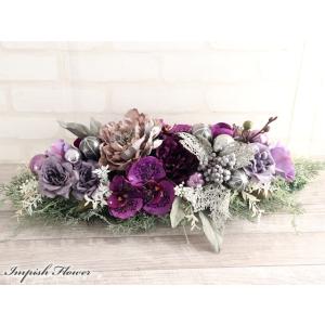 クリスマス アレンジメント 胡蝶蘭 造花 卓上 アレンジ  インテリア B-517