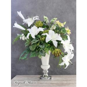 造花 インテリア カサブランカ アレンジ アーティフィシャルフラワー フラワーアレンジメント B-5...