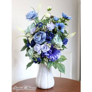 造花 インテリア 大きい 青 アーティフィシャルフラワー 開店祝い 大型 高級 おしゃれ フラワーア...