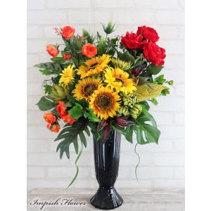 造花 インテリア 大きい ひまわり アーティフィシャルフラワー 開店祝い 大型 高級 おしゃれ フラ...