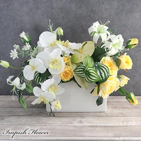 胡蝶蘭 造花 インテリア 卓上 フラワーアレンジメント アーティフィシャルフラワー おしゃれ アレン...