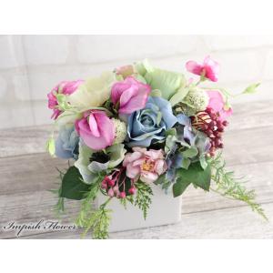 造花 インテリア 卓上 アレンジ フラワーアレンジメント アーティフィシャルフラワー おしゃれ アレ...