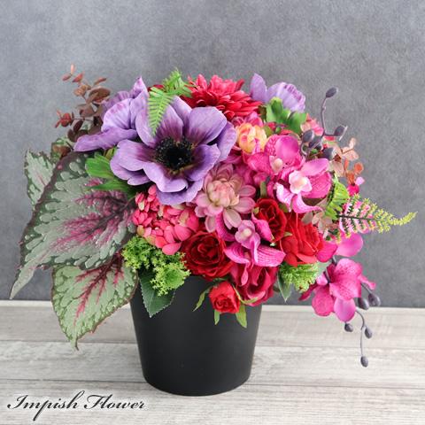 造花 インテリア 卓上 フラワーアレンジメント アーティフィシャルフラワー 高級 アレンジメント 豪...