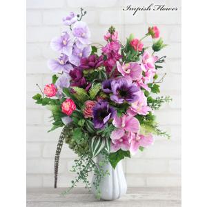 胡蝶蘭 造花 インテリア 卓上 フラワーアレンジメント アーティフィシャルフラワー 高級 アレンジメ...