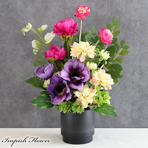 造花 仏花 お供え花 インテリア 卓上 フラワーアレンジメント アーティフィシャルフラワー 高級 ア...