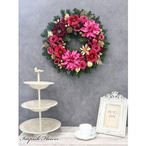 クリスマスリース 豪華 造花 壁掛け 45cm...の詳細画像2