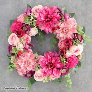 造花 リース 玄関 壁掛け フラワーリース 豪華...の商品画像
