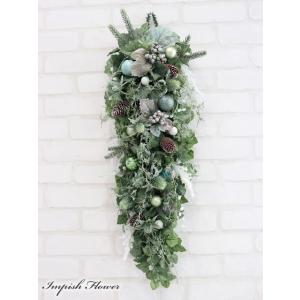 クリスマススワッグ 造花 壁掛け 豪華 大きい クリスマスリース スワッグ 花 玄関 W-1085