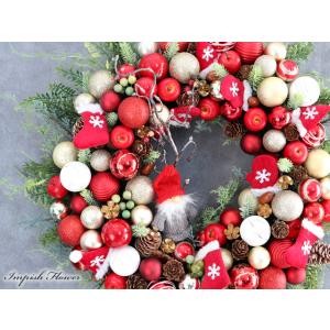 クリスマスリース 豪華 造花 壁掛け 50cm...の詳細画像1