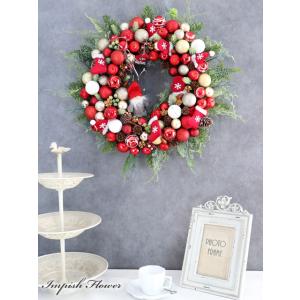 クリスマスリース 豪華 造花 壁掛け 50cm...の詳細画像2