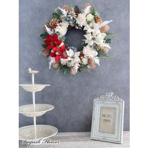 クリスマスリース 豪華 造花 壁掛け 45cm...の詳細画像2