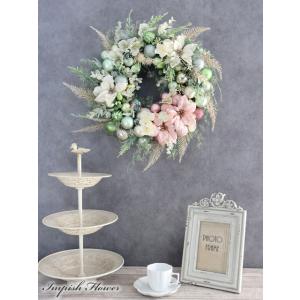 クリスマスリース 造花 ポインセチア 48cm...の詳細画像2