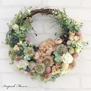造花 壁掛け リース おしゃれ インテリア アーティフィシャルフラワー 人気 豪華 アレンジメント W-1102y