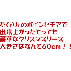 クリスマスリース 玄関 60cm ポインセチア...の詳細画像1