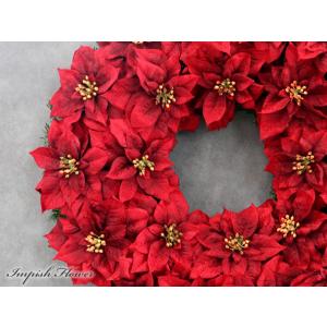 クリスマスリース 玄関 60cm ポインセチア...の詳細画像3
