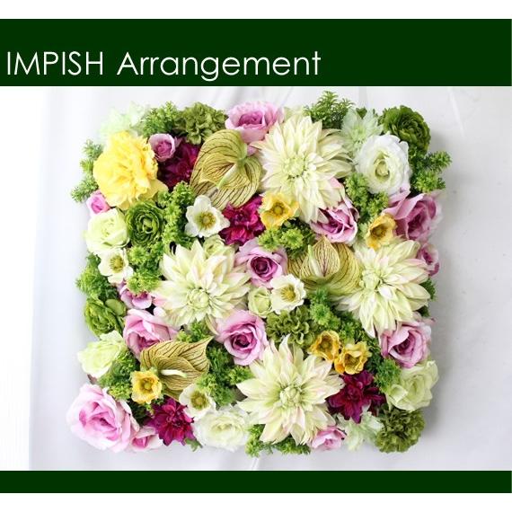 造花 リース 壁掛け 特大 アートフラワー インテリア アレンジメント 四角  W-487