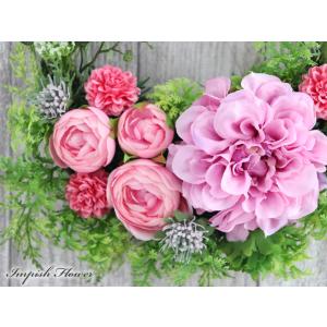 リース 玄関 花 造花 インテリア アートフラ...の詳細画像1
