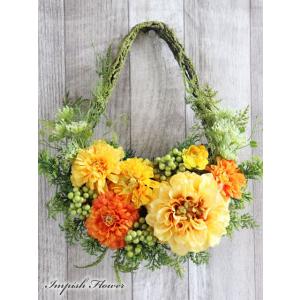 造花 壁掛け リース 玄関 インテリア W-604 かわいい