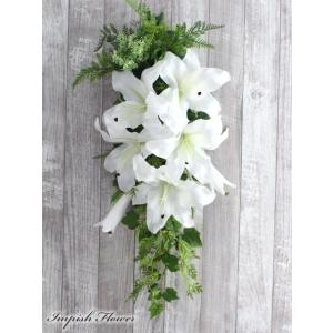 リース 玄関 造花  カサブランカ インテリア フラワーアレンジメント