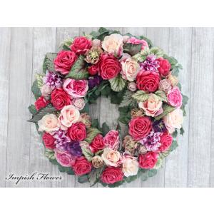 造花 リース 壁掛け アートフラワー 豪華 アレンジメント 特大 W-703
