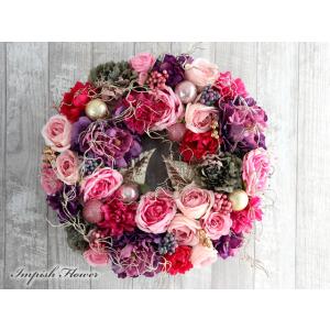 クリスマスリース 玄関 造花 クリスマス リース おしゃれ W-743