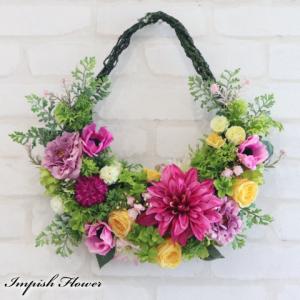 造花 リース 壁掛け インテリア 高級造花 豪華 おしゃれ W-827