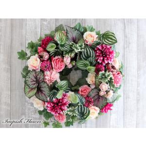 造花 リース 特大 豪華 壁掛け アレンジメント 大きい W-829