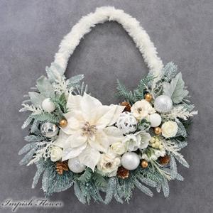 クリスマスリース 造花 ポインセチア 50cm 豪華 クリスマス リース