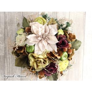 クリスマスリース 造花 ポインセチア 50cm 豪華 クリスマス リース
