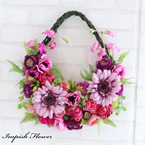 リース 造花 壁掛け 玄関 インテリア 高級造花 豪華 おしゃれ W-930